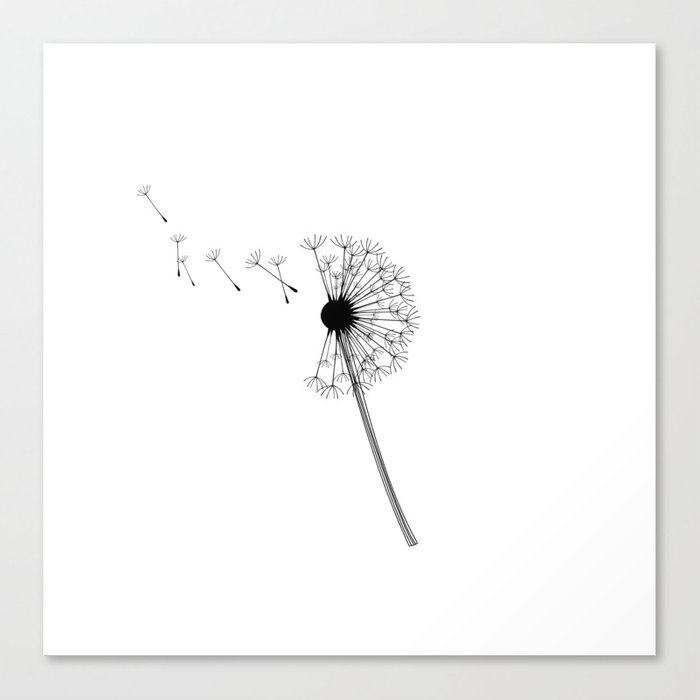 700x700 dandelion black and white canvas print - Dandelion Black And White Drawing