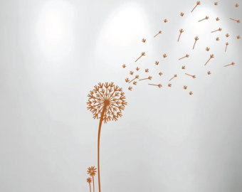340x270 Dandelion And Seeds Blowing In The Wind Wall Nursery Decal Etsy - Dandelion Blowing In The Wind Drawing