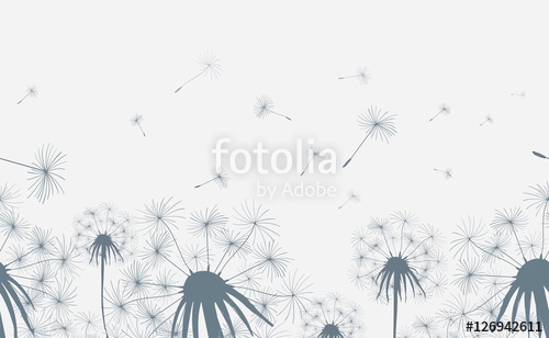 500x308 Dandelion Field Seamless Horizontal Background Hand Drawn - Dandelion Blowing In The Wind Drawing