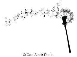 260x194 Blowing Dandelion Clipart Great Free Clipart, Silhouette - Dandelion Blowing In The Wind Drawing