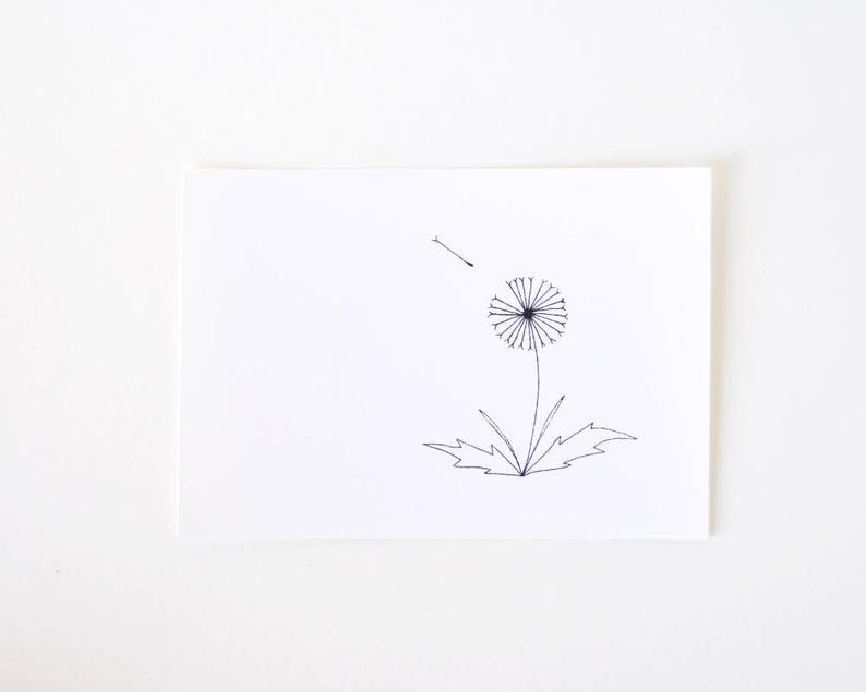 794x635 Simple Dandelion Drawing Black And White Art Print Limited Etsy - Dandelion Drawing