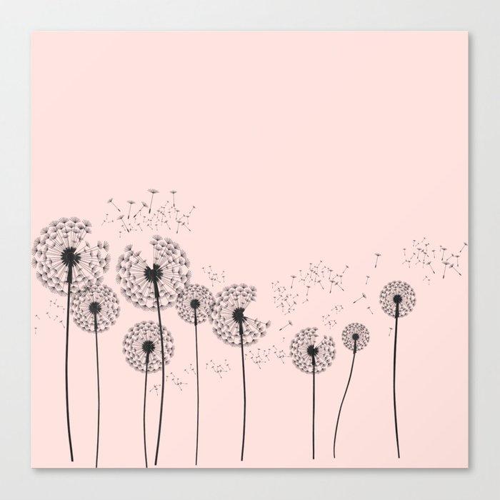 700x700 Contemporary Dandelion Drawing Canvas Print - Dandelion Drawing