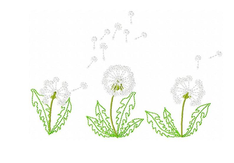 794x553 Dandelion Flowers Mini Embroidery Designs Small Sizes Etsy - Dandelion Flower Drawing