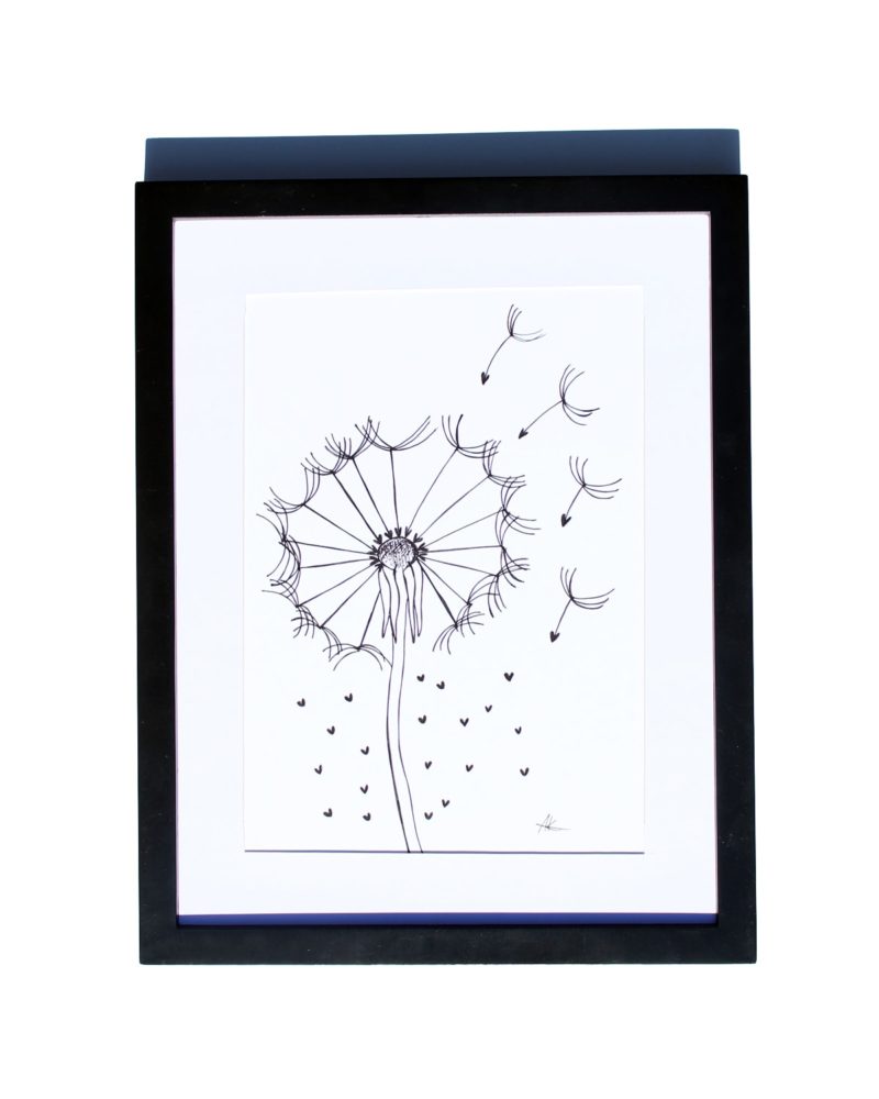 800x1000 Drawing Handmade Dandelion Flower Fly Away Art And Cat - Dandelion Flower Drawing