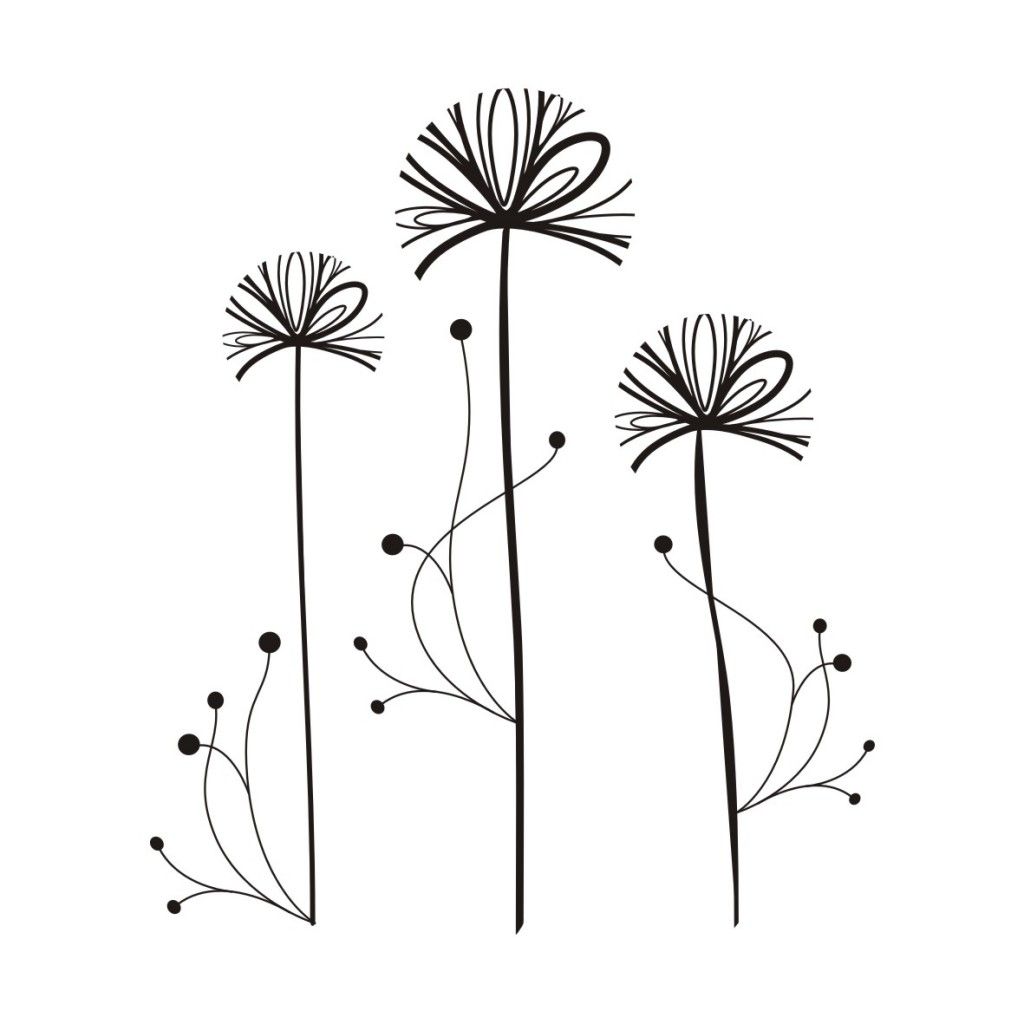 Dandelion Line Drawing at PaintingValley.com | Explore collection of ...