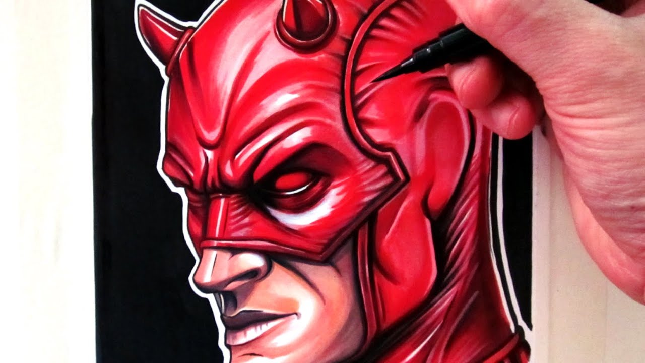 1280x720 Let's Draw Daredevil - Daredevil Drawing