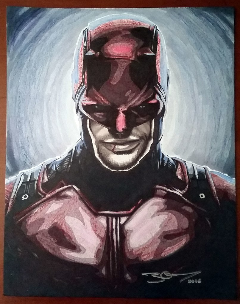 806x1024 Q + Art Ep Daredevil Framed Original - Daredevil Drawing