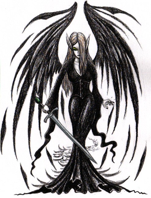 494x645 dark angel photo drawing drawing skill - Dark Angel Drawing