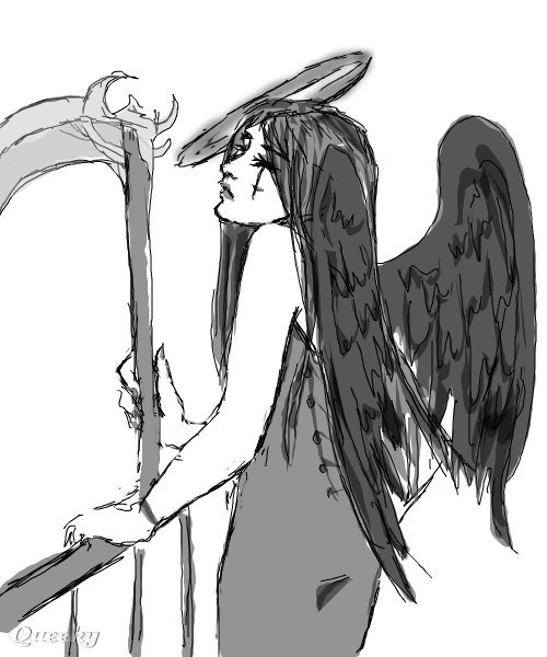 500x600 dark angel an anime speedpaint drawing - Dark Angel Drawing