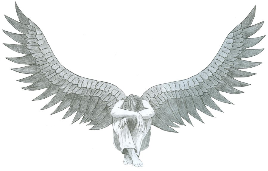 900x574 dark angel picture drawing drawing skill - Dark Angel Wings Drawing