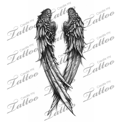 400x400 fallen angel wings custom tattoo wings - Dark Angel Wings Drawing