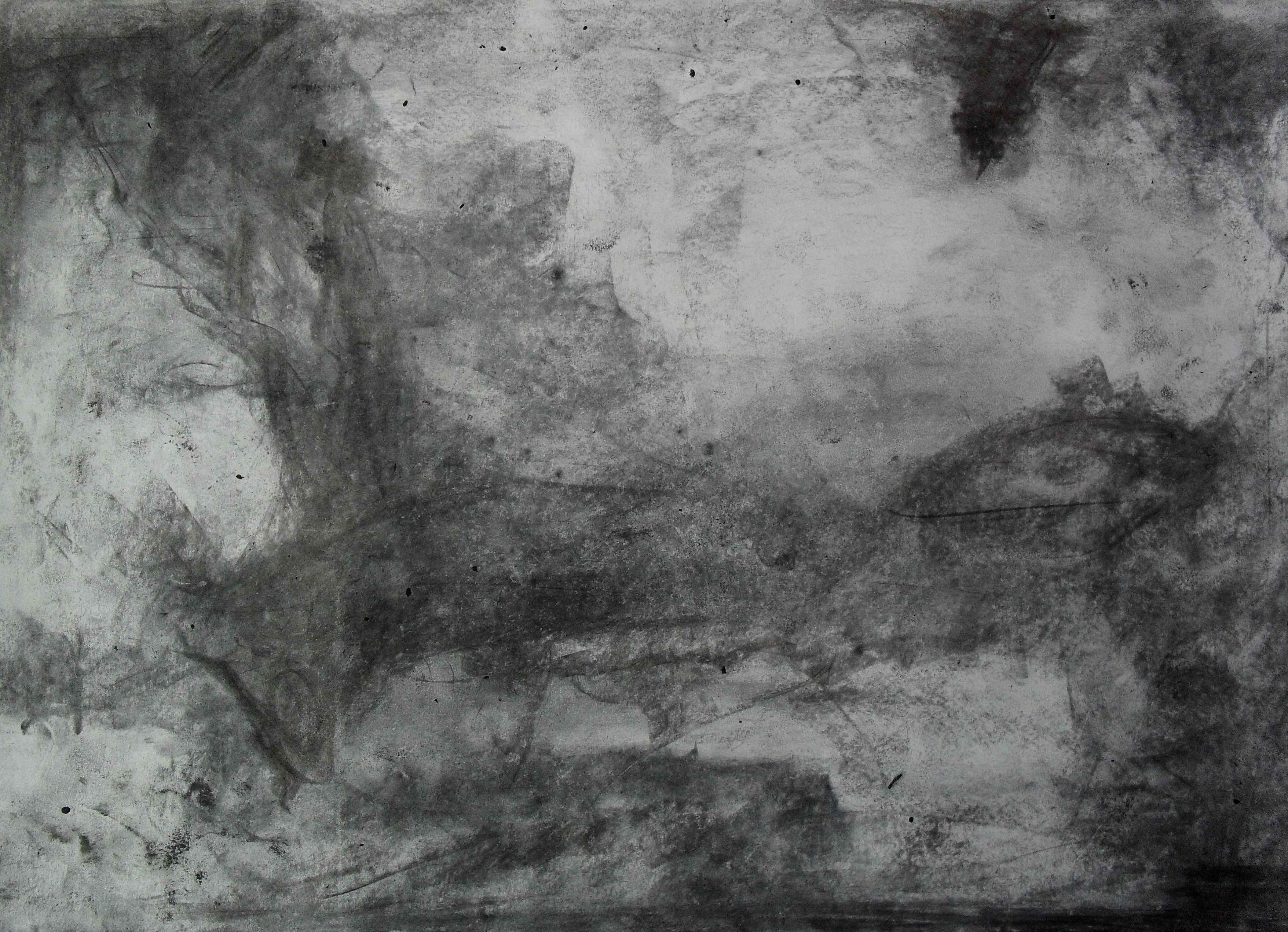 3512x2542 Experimental Drawing Study Of Clouds - Dark Clouds Drawing