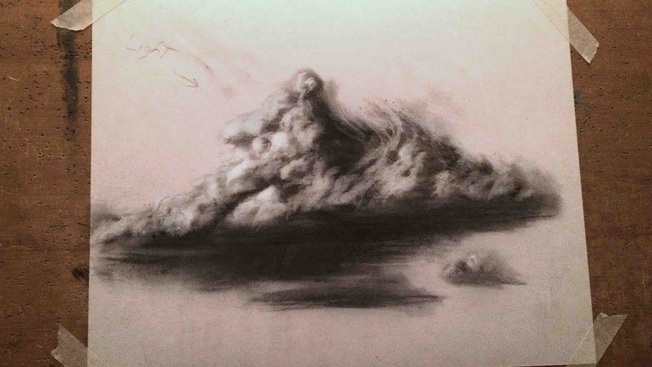 1280x720 How To Draw A Realistic Cloud - Dark Clouds Drawing