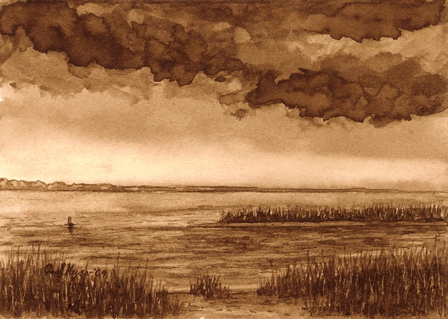 632x450 Paul Keysar - Dark Clouds Drawing