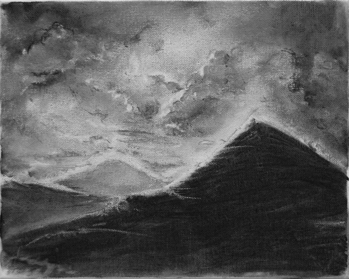 1200x960 dark landscape drawing - Dark Clouds Drawing