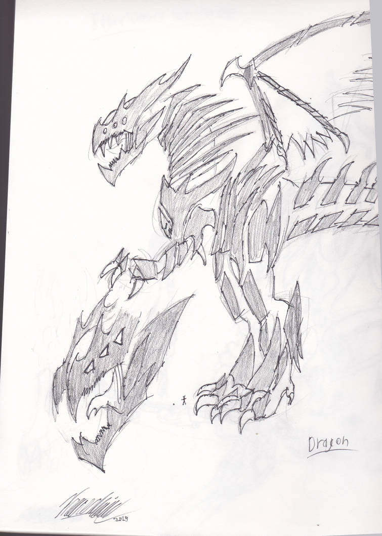 755x1059 dark dragon drawing - Dark Dragon Drawing