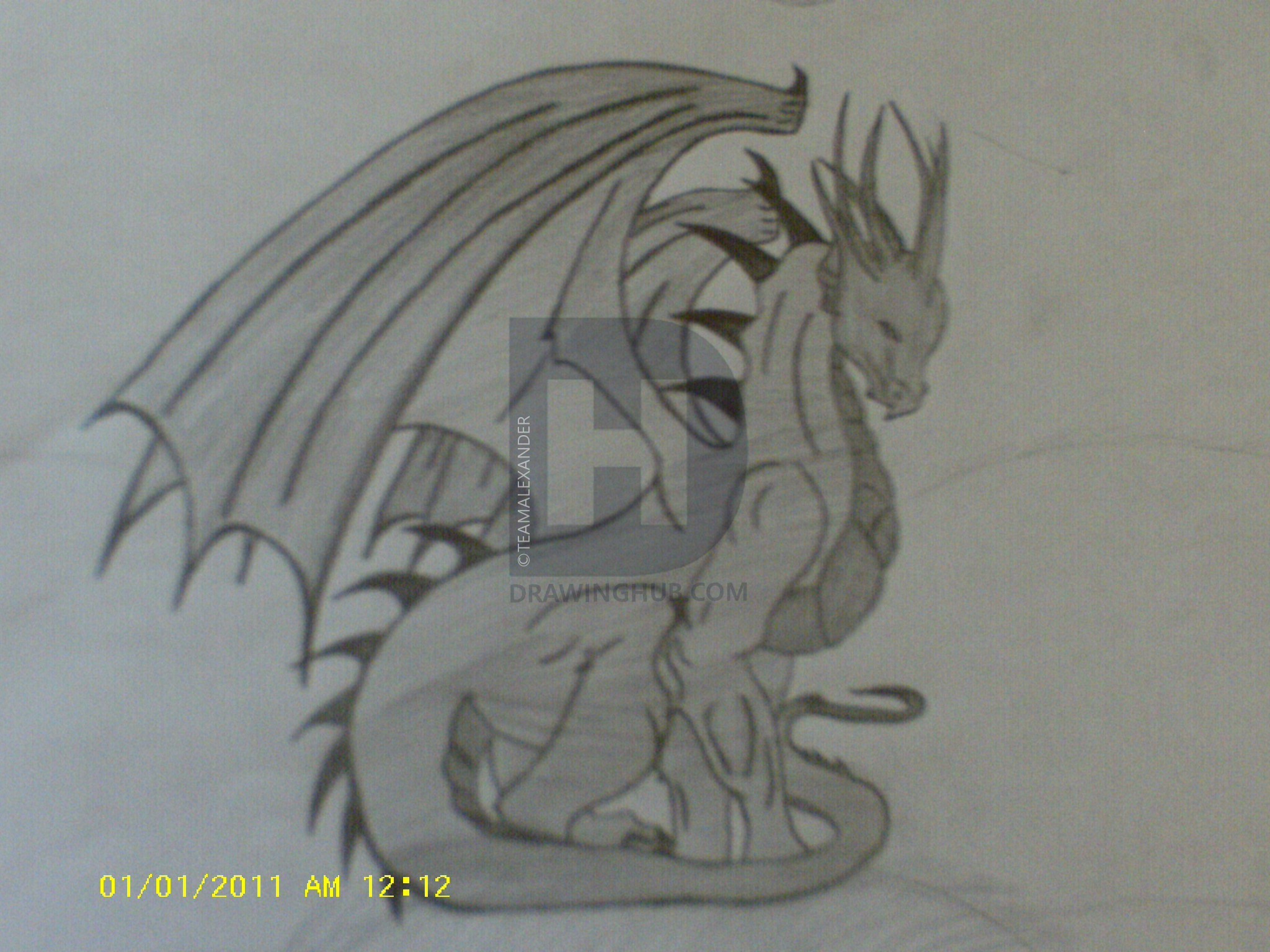 2048x1536 dark dragon drawing - Dark Dragon Drawing