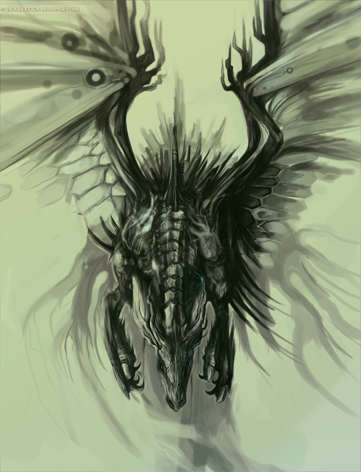 744x972 dark dragon - Dark Dragon Drawing