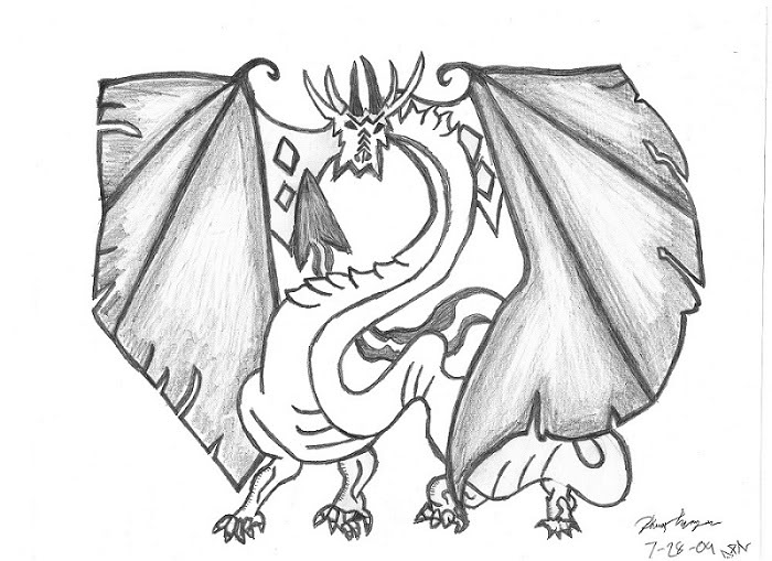 700x509 My First Dragon Drawing - Dark Dragon Drawing