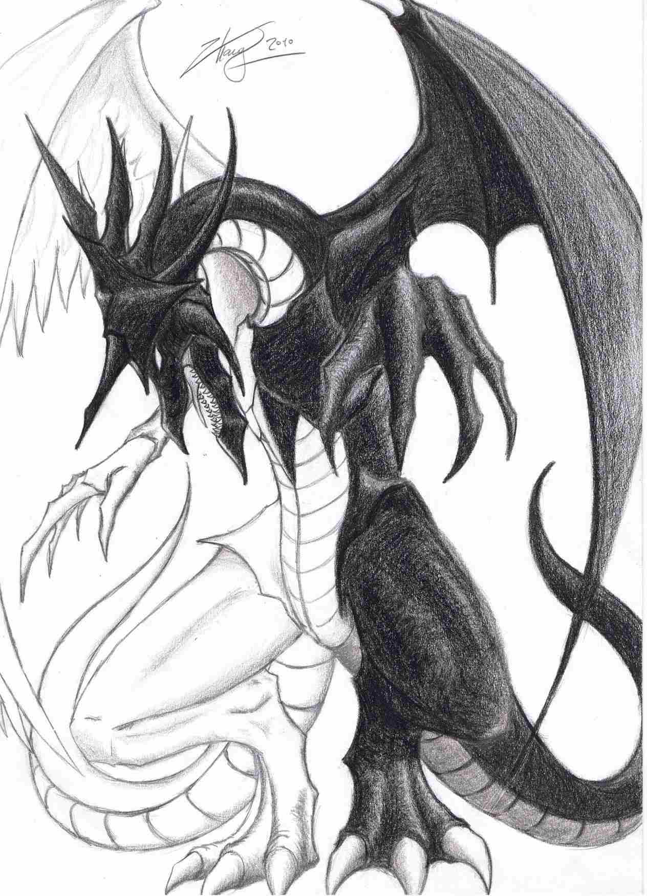 1264x1751 To Rhcom One Dark Dragon Realistic Dragon Drawing Night I - Dark Dragon Drawing