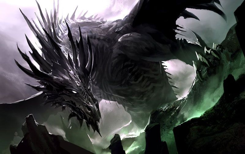 800x503 Black Dragon Drawing Illustration - Dark Dragon Drawing