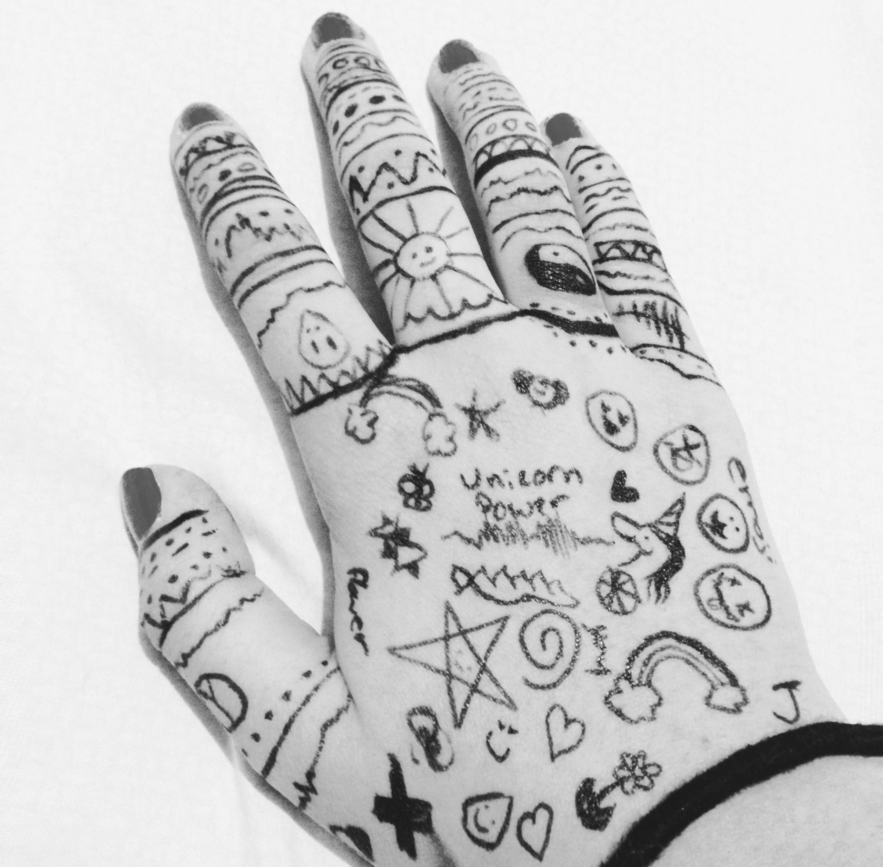 Emo Aesthetic Hand Doodles canvasdepot