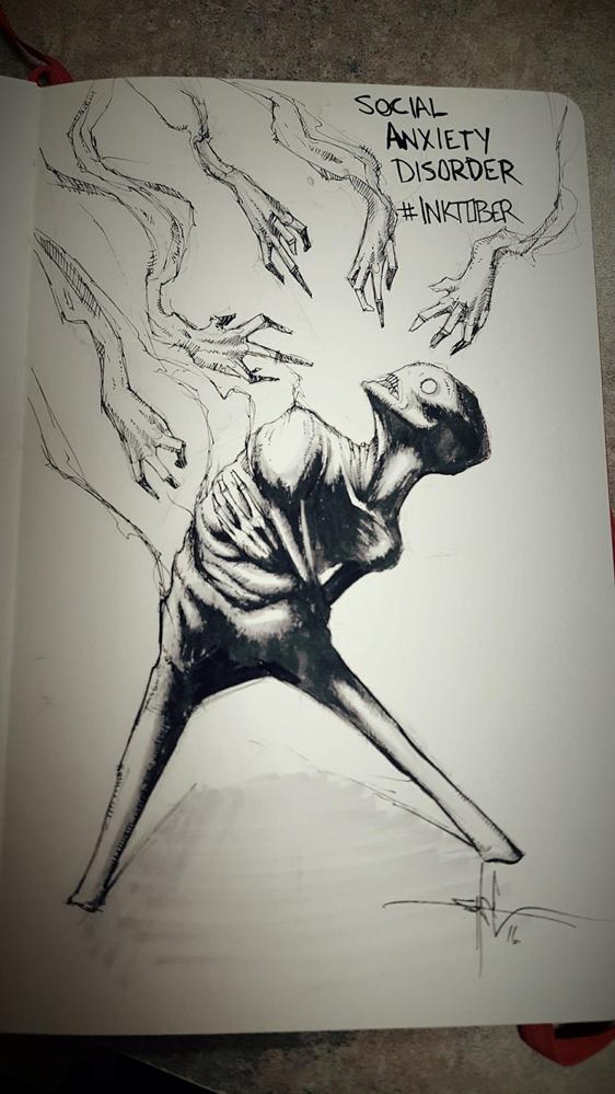 562x999 these dark drawings capture the struggle that comes - Dark Drawings