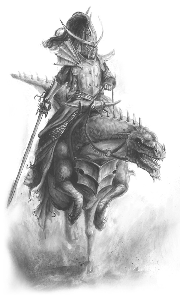 600x1000 Dark Elf Knight - Dark Elf Drawing