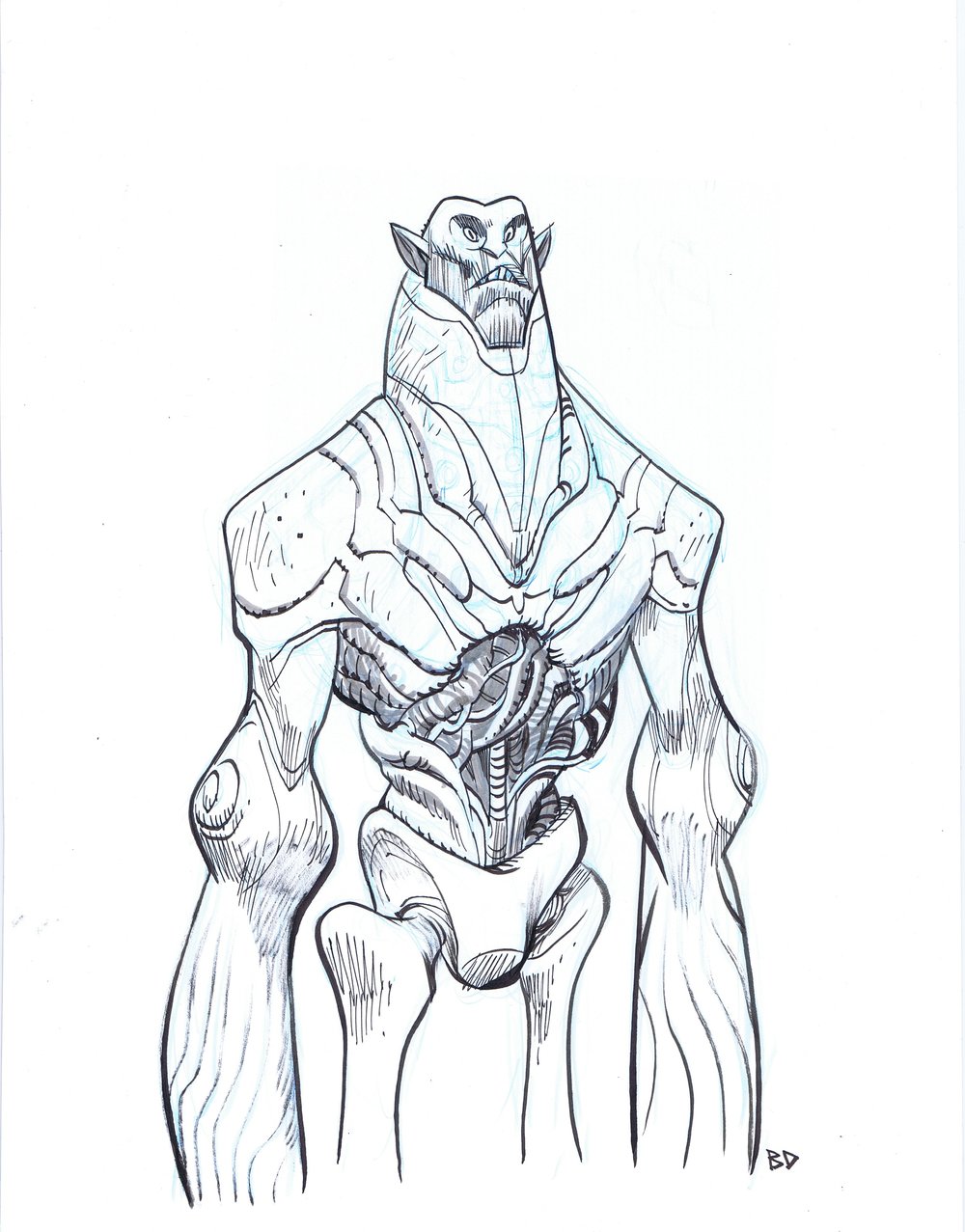 1000x1277 Dark Elf Brandon Dayton - Dark Elf Drawing