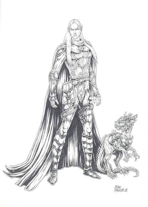 499x700 Mike Ratera - Dark Elf Drawing