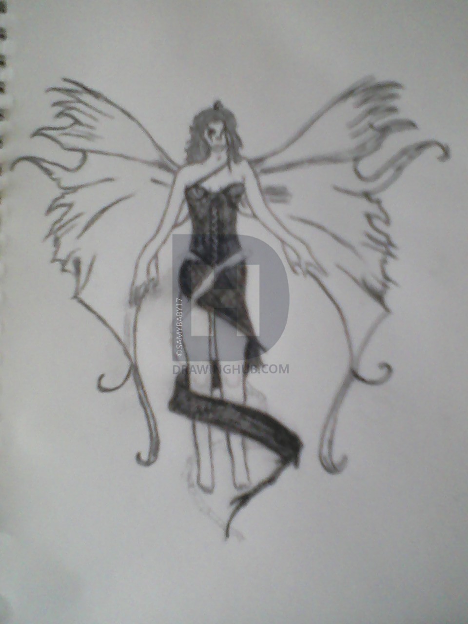 960x1280 Dark Fairy Drawing - Dark Fairy Drawing