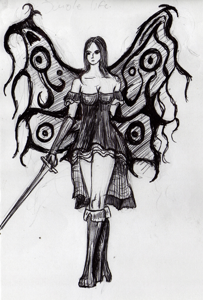 410x606 Pictures Gothic Fairy Drawings - Dark Fairy Drawing