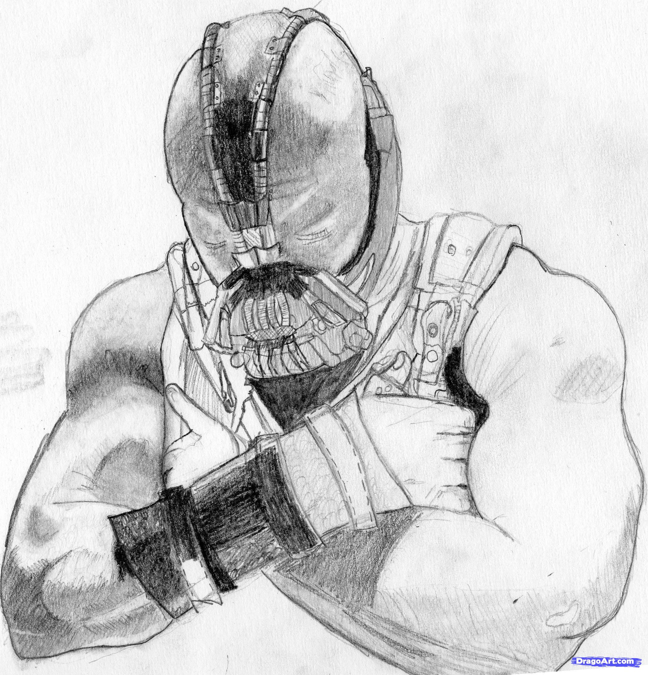 2160x2250 how to draw bane from the dark knight rises, step - Dark Knight Drawing