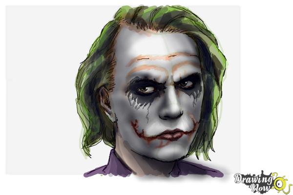 600x400 how to draw heath ledger as the joker from dark knight - Dark Knight Joker Drawing