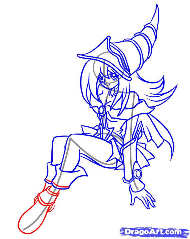 639x800 how to draw dark magician girl, step - Dark Magician Drawing