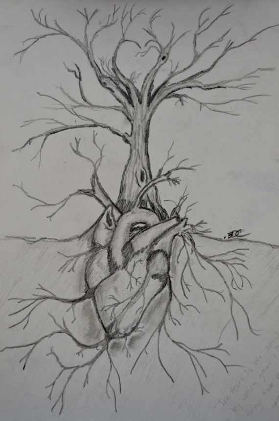 570x859 Giclee Print Tree Of Life - Dark Pencil Drawings