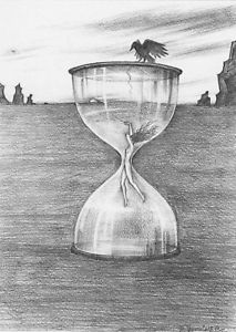 213x300 Print Of Drawing Pencil Sketch Raven Crow Ryta Witch - Dark Pencil Drawings