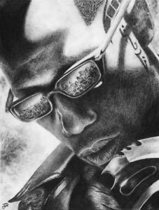 227x300 Blade Wesley Snipes Marvel Original Pencil Drawing Fantasy Vampire - Dark Pencil Drawings