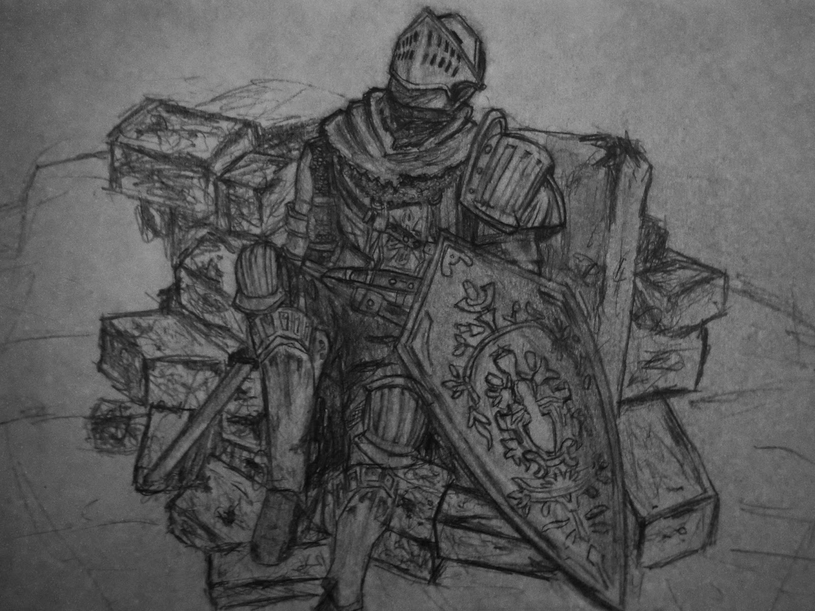 1600x1200 matthew eyres blog pencil drawing - Dark Souls Drawing