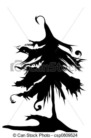 309x470 Haunted Tree The Dark Tree For Halloween - Dark Tree Drawing