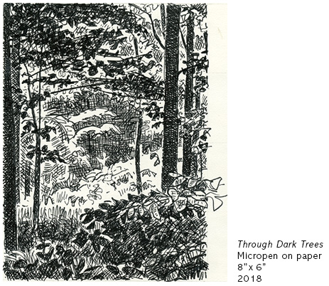 463x402 Paula Heisen Drawing Through Dark Trees - Dark Tree Drawing