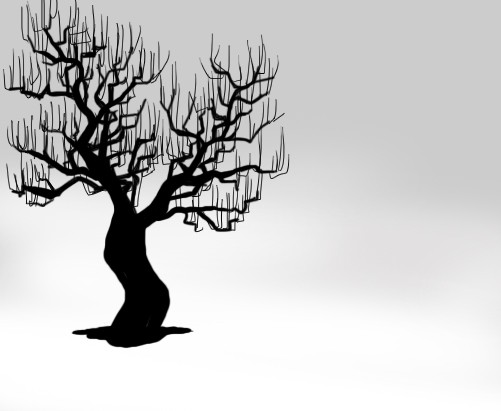501x411 Landscape Drawing Tutorial - Dark Tree Drawing