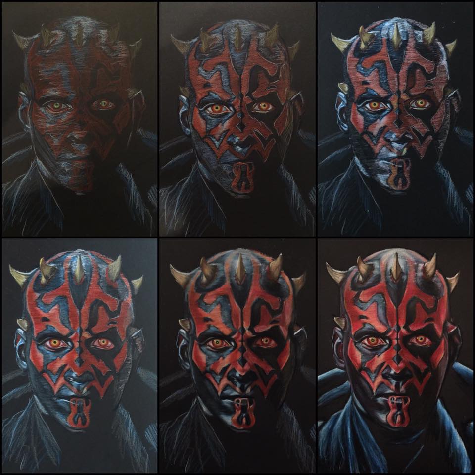 960x960 Darth Maul Color Pencil Drawing - Darth Maul Drawing