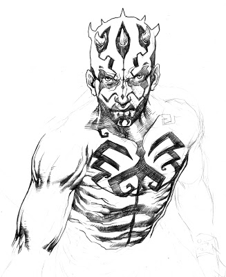 327x400 The Art Of Niezam Darth Maul Quick Drawing - Darth Maul Drawing