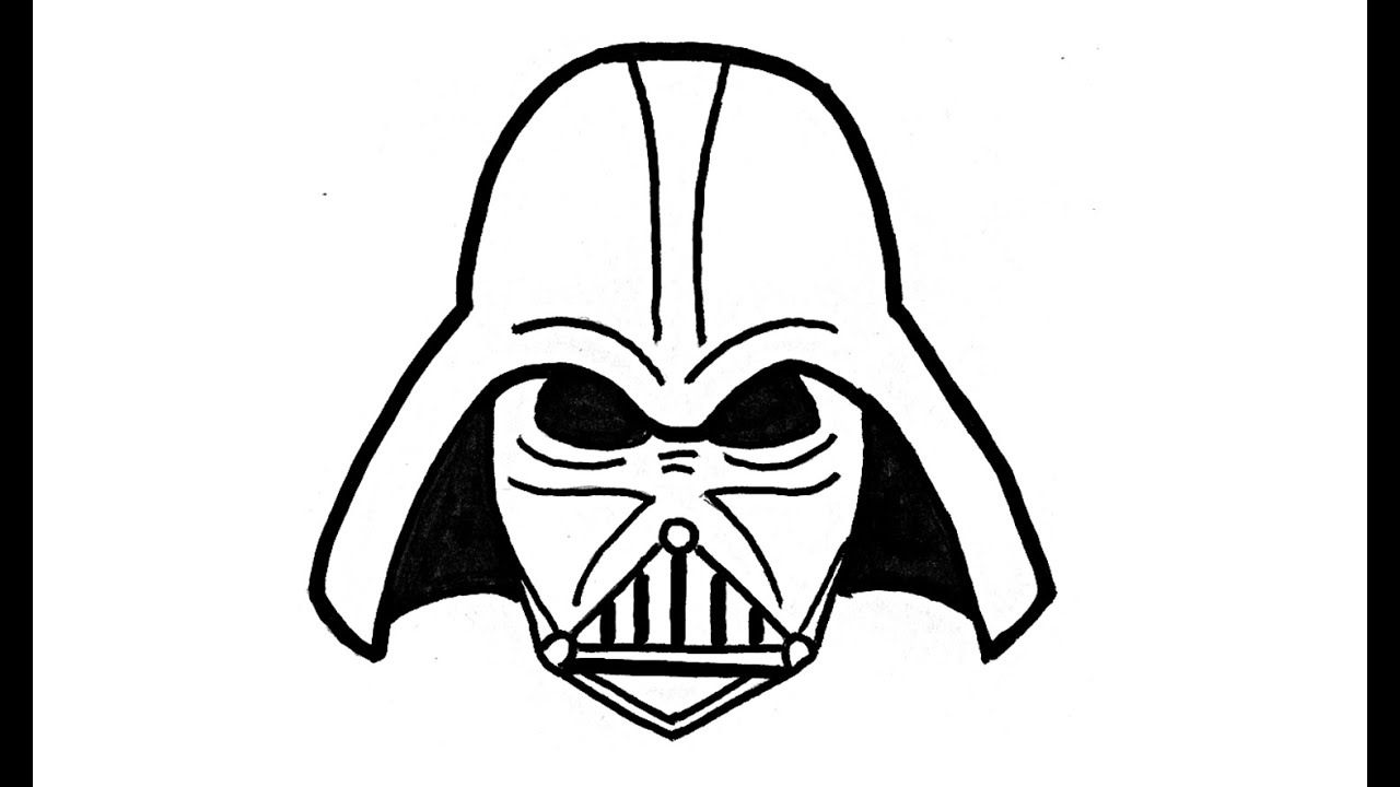 1280x720 How To Draw Darth Vader From Star Wars - Darth Vader Cartoon Drawing