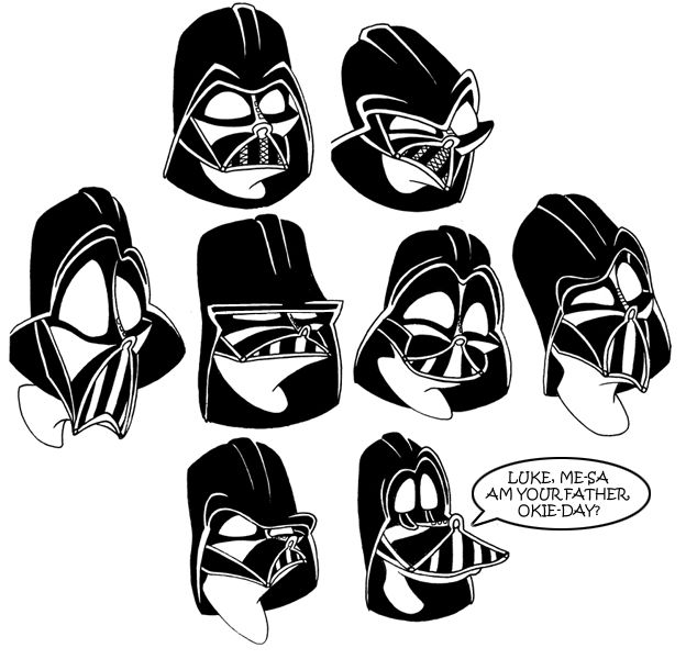 624x600 More Darth Vader Expressions - Darth Vader Cartoon Drawing