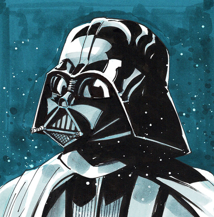 691x700 darth vader - Darth Vader Drawing