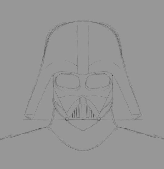 541x558 How To Draw Darth Vader From Star Wars - Darth Vader Drawing