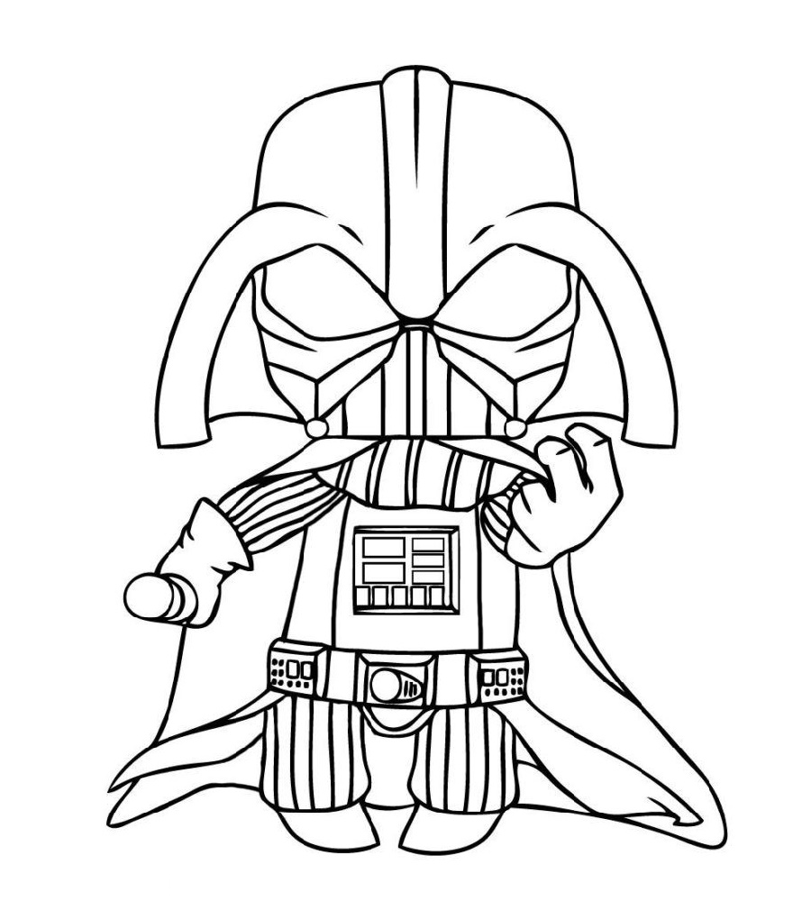 900x1010 Darth Vader Coloring Pages For Kids Worksheets - Darth Vader Drawing For Kids
