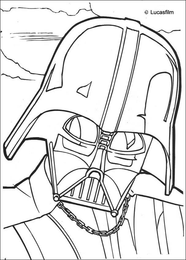 607x850 Darth Vader Mask Coloring Pages - Darth Vader Drawing For Kids